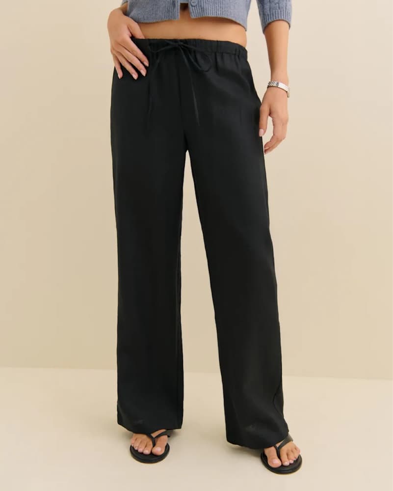 Reformation Olina Linen Pant Black - Image 1