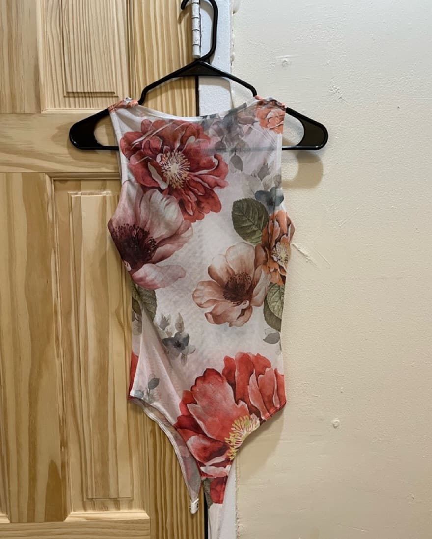 Floral mesh bodysuit - Image 2