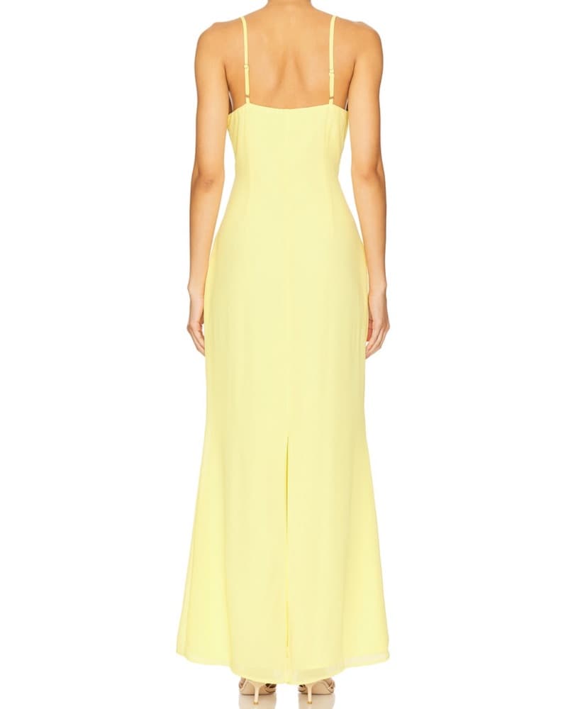 Elegant Ruffled Yellow Maxi Dress - Image 3