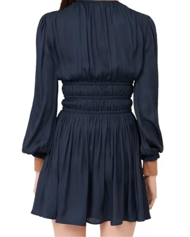 Maje Satin Navy Dress - Image 2