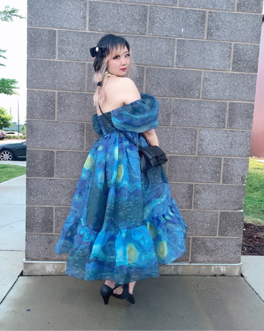 Selkie Van Gogh French Puff Dress - Image 4