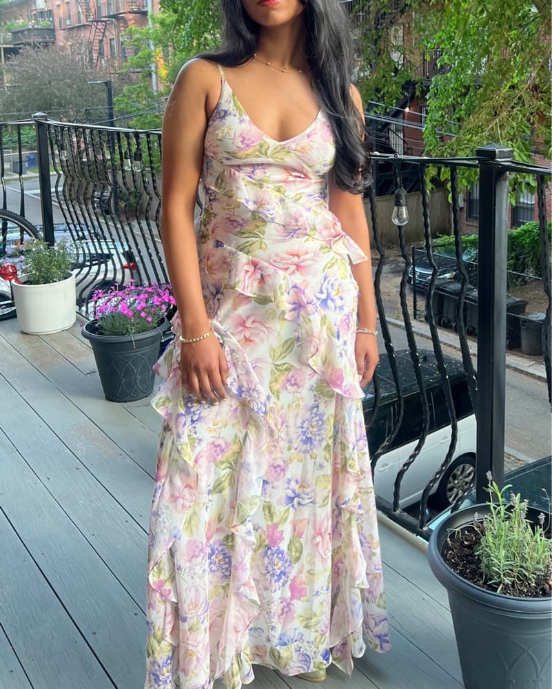 Floral Chiffon Maxi Dress - Image 1
