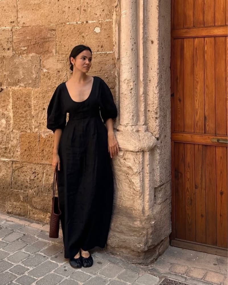 Faithfull Black Linen Raynara Maxi Dress - Image 1