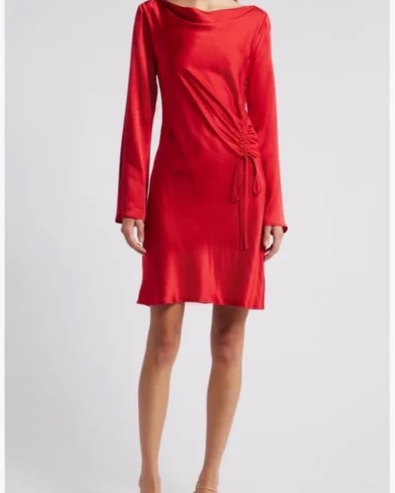 Rails Red Satin Mini Dress - Image 1