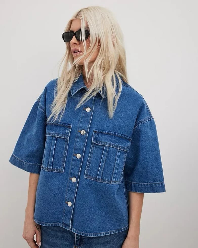 NAKD Boxy Denim Shirt - Image 1