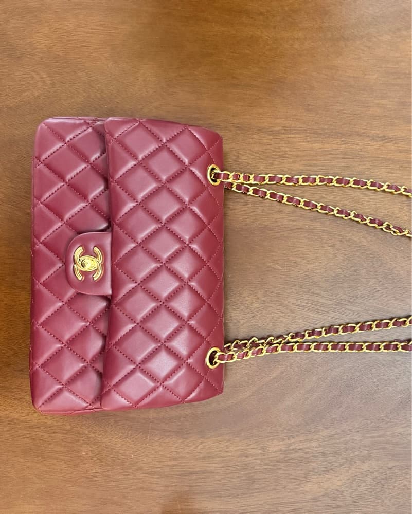Chanel Burgundy Shoulder Bag - Image 5