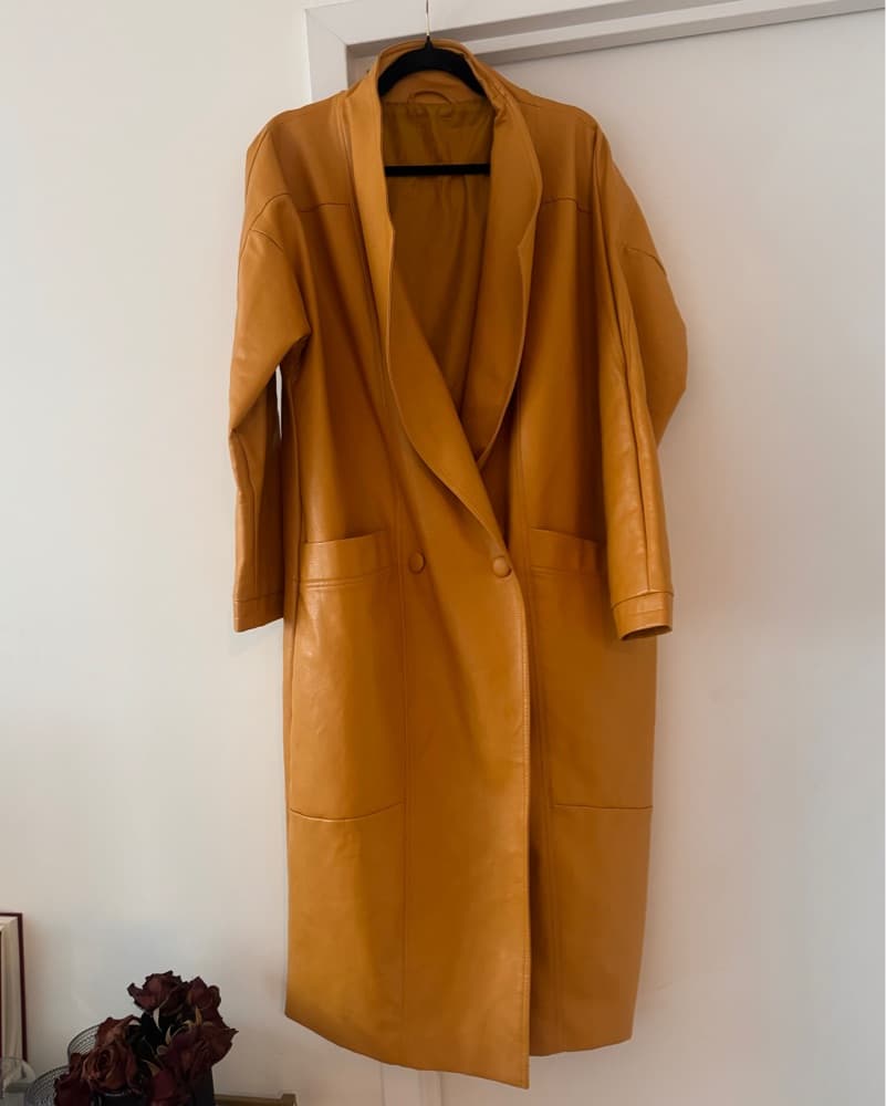Mustard Yellow Longline Coat - Image 2
