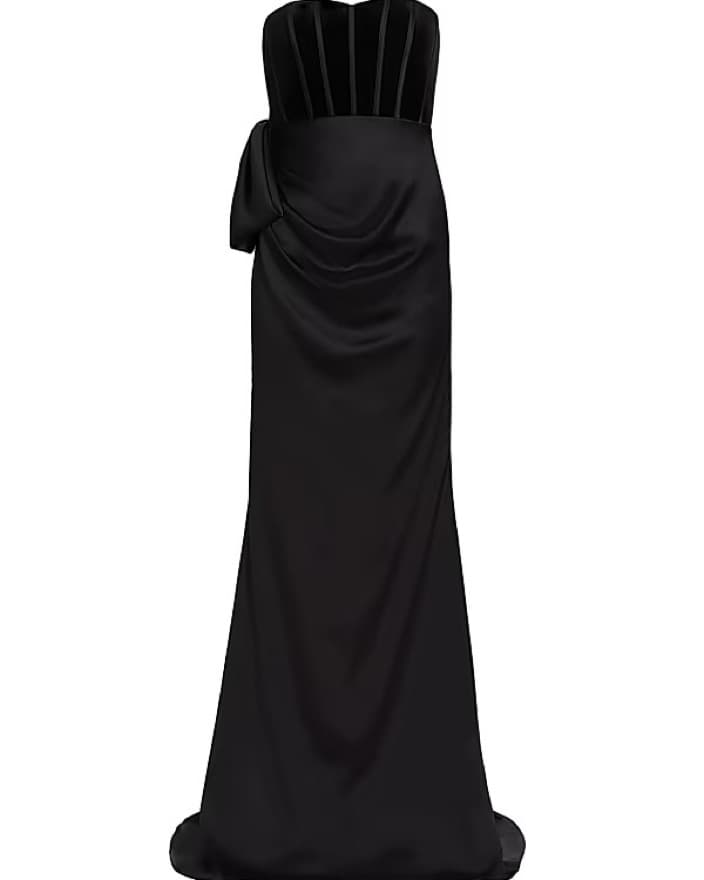 Badgley Mischka Satin & Velvet Gown - Image 1
