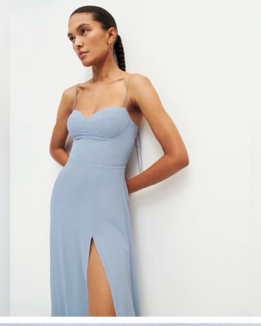 Reformation Kourtney Dress Blue - Image 2