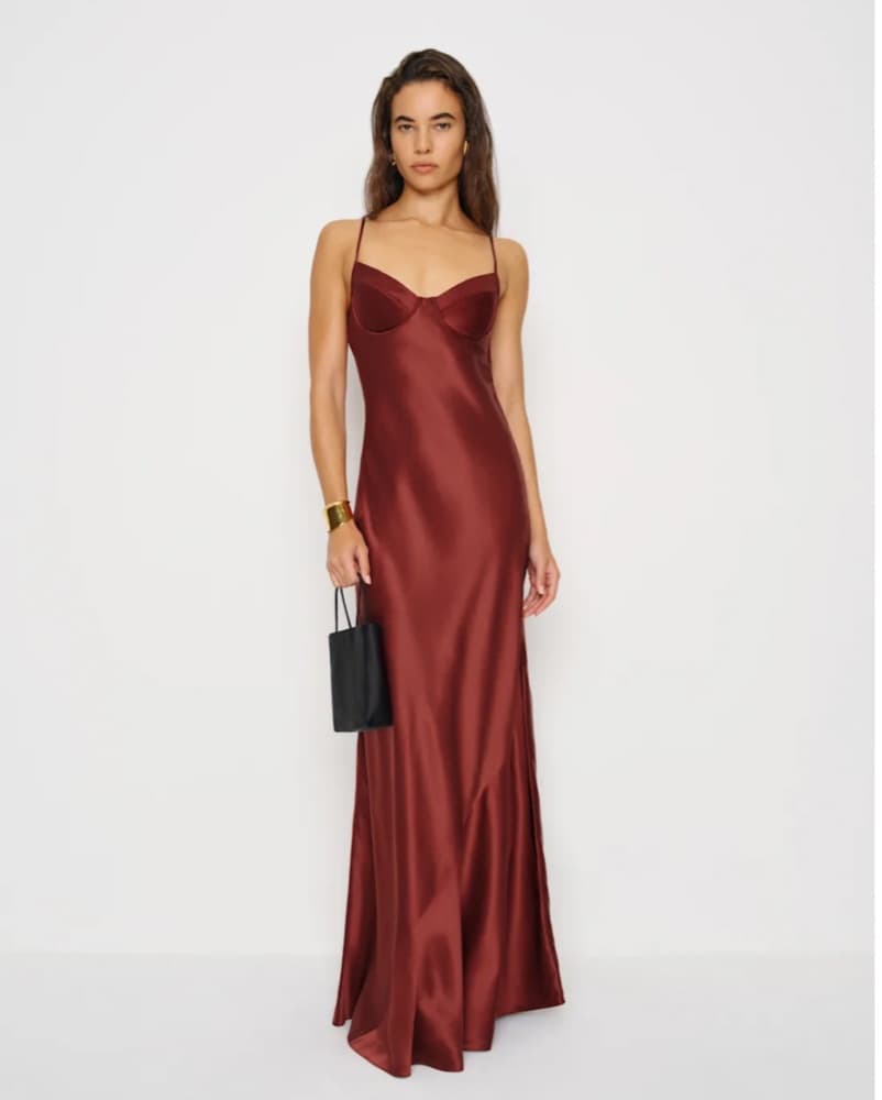 Reformation Neva Silk Maxi Dress - Image 1