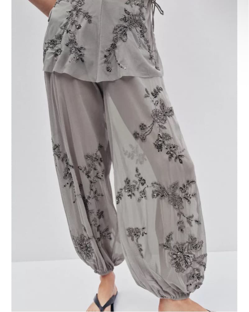 Zara Embellished Top Pant Set - Image 4