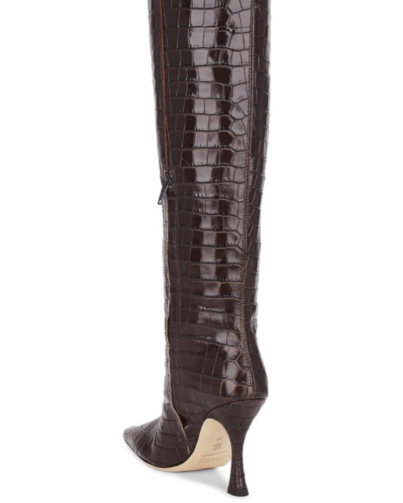Staud Cami Crocodile Burgundy Boots - Image 5