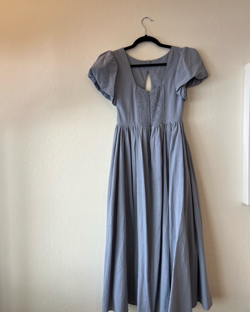 Puff Sleeve Midi Dress - Image 3