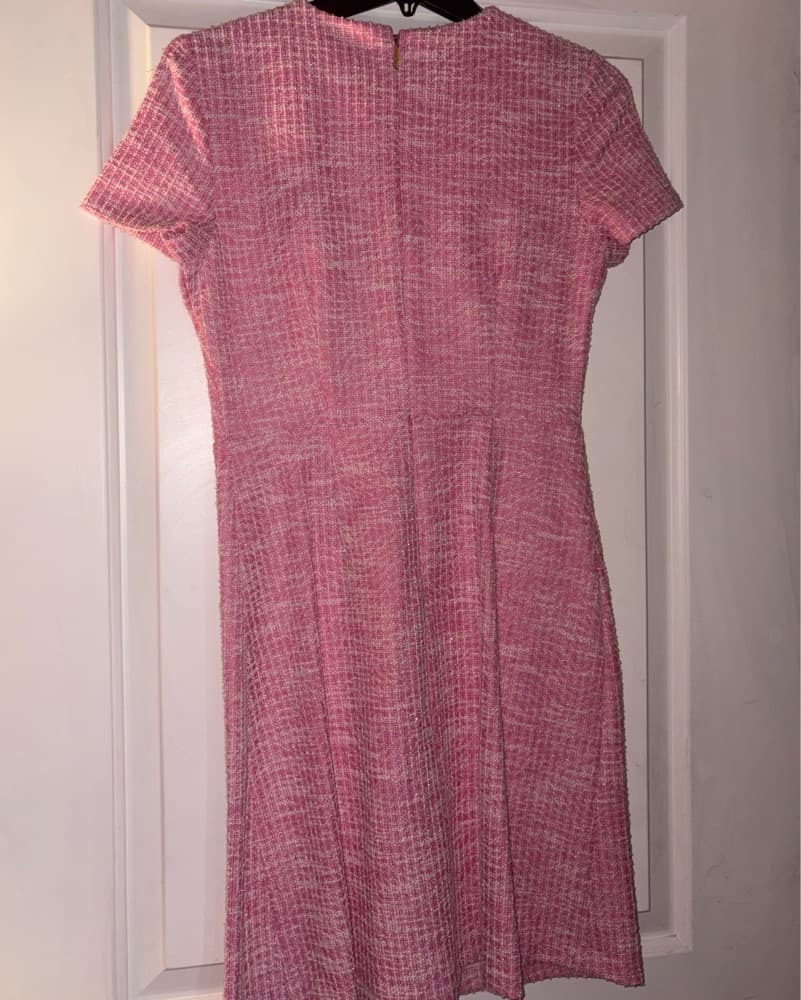 Karl Lagerfield - Elegant Tweed Dress with Floral Accents - Image 2