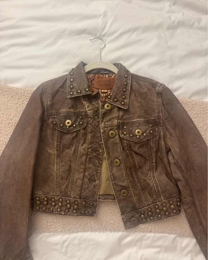 Studded Jacket with Distressed Details - Image 1