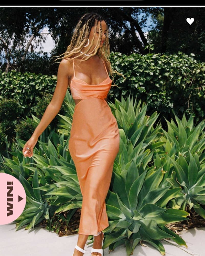 Giselle Midi Dress in Vibrant Orange - Image 1