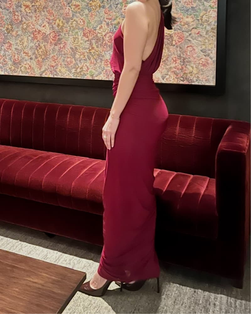 Burgundy Date Night Dress - Image 1