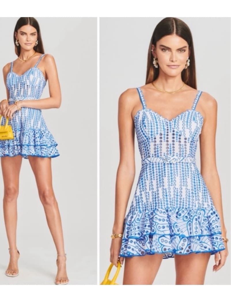Charo Ruiz Marianne Blue Ruffle Dress S - Image 1