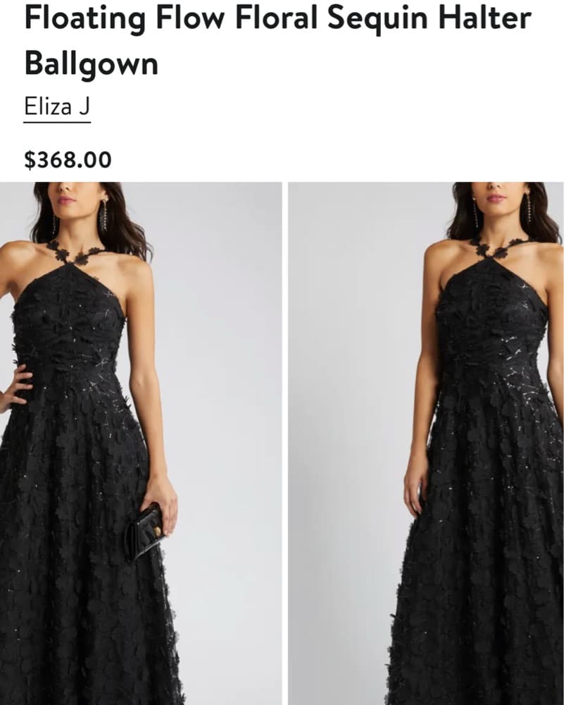 Black Floral Gown  - Image 1