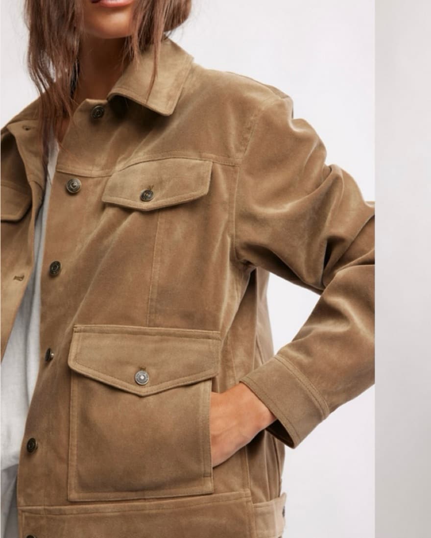 Brown Oversized Jacket Faux Leather - Image 4
