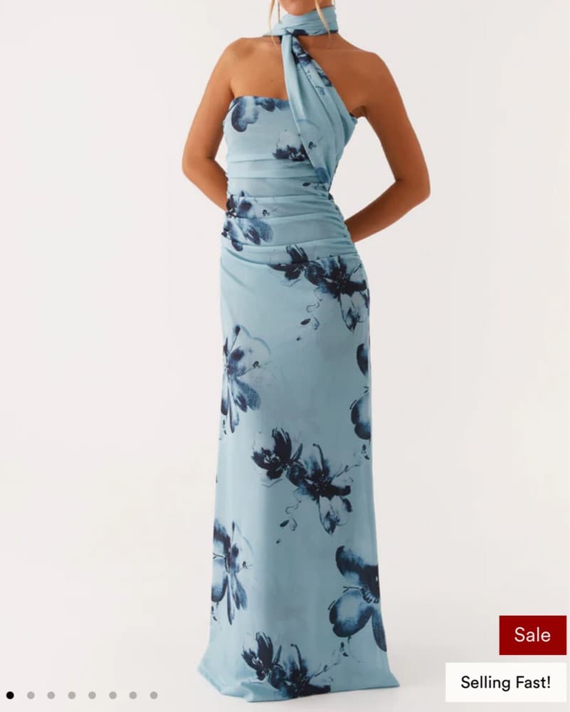 Songbird Maxi Dress - Blue Black Floral - Image 1