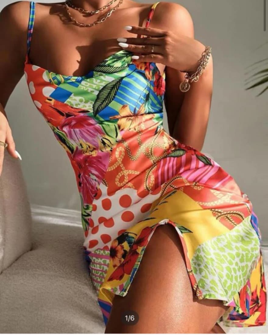 satin cami dress - Image 3