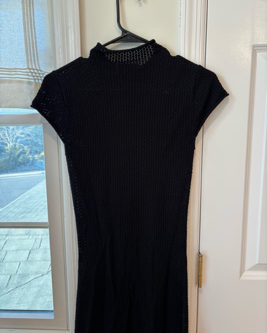 Black Crochet Midi Dress - Image 4