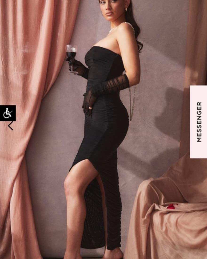 Sofia Black Mesh Maxi Dress - Image 3