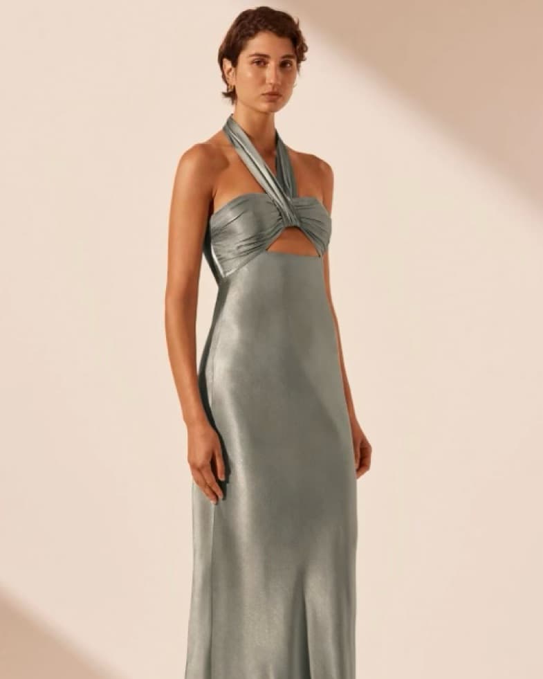 La Lune Ruched Halter Maxi Dress - Image 2