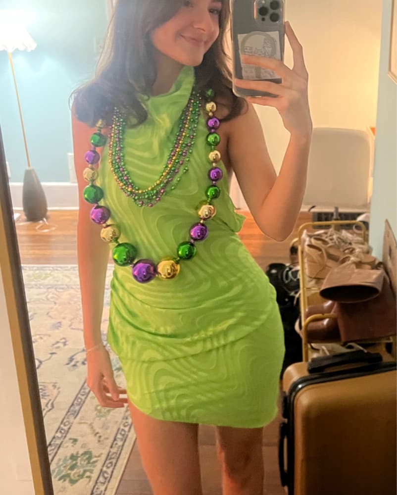 Lime Green Amanda Uprichard Dress - Image 2