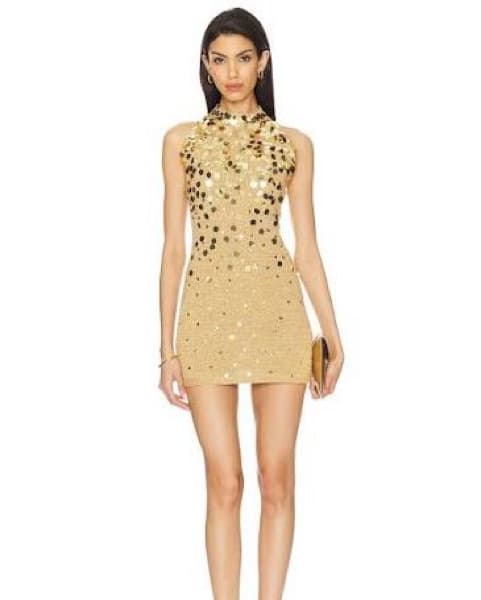 Asta Resort Alex Mini Dress Gold - Image 2