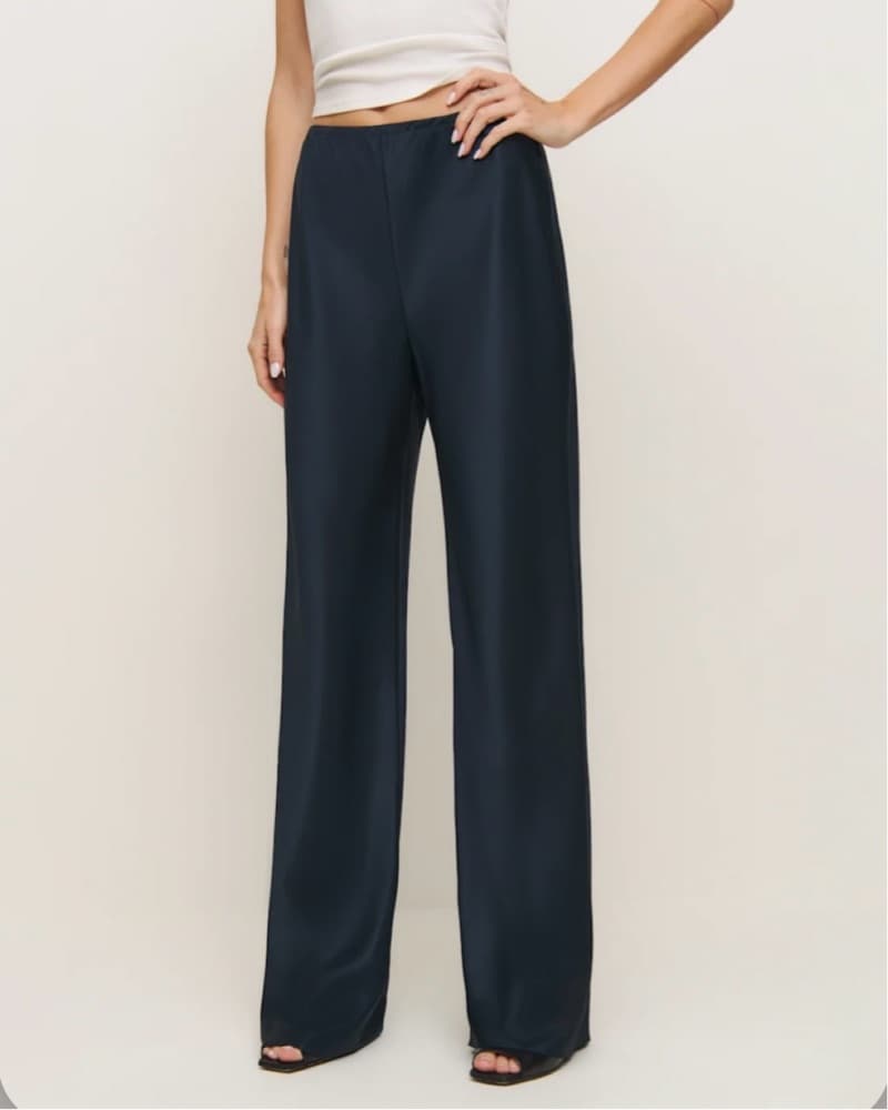 Reformation Satin Mid Rise Bias Pant - Image 1