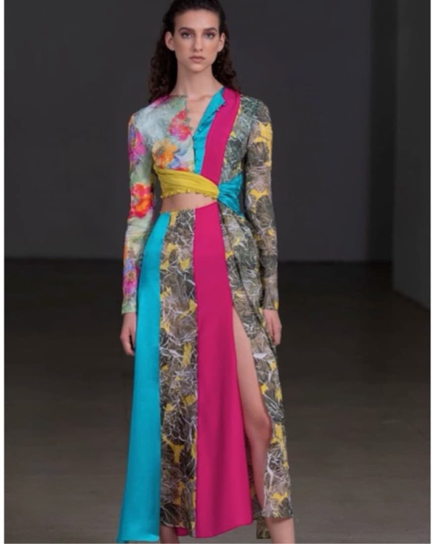 Prabal Gurung Cut-Out Patchwork Dress - Image 1