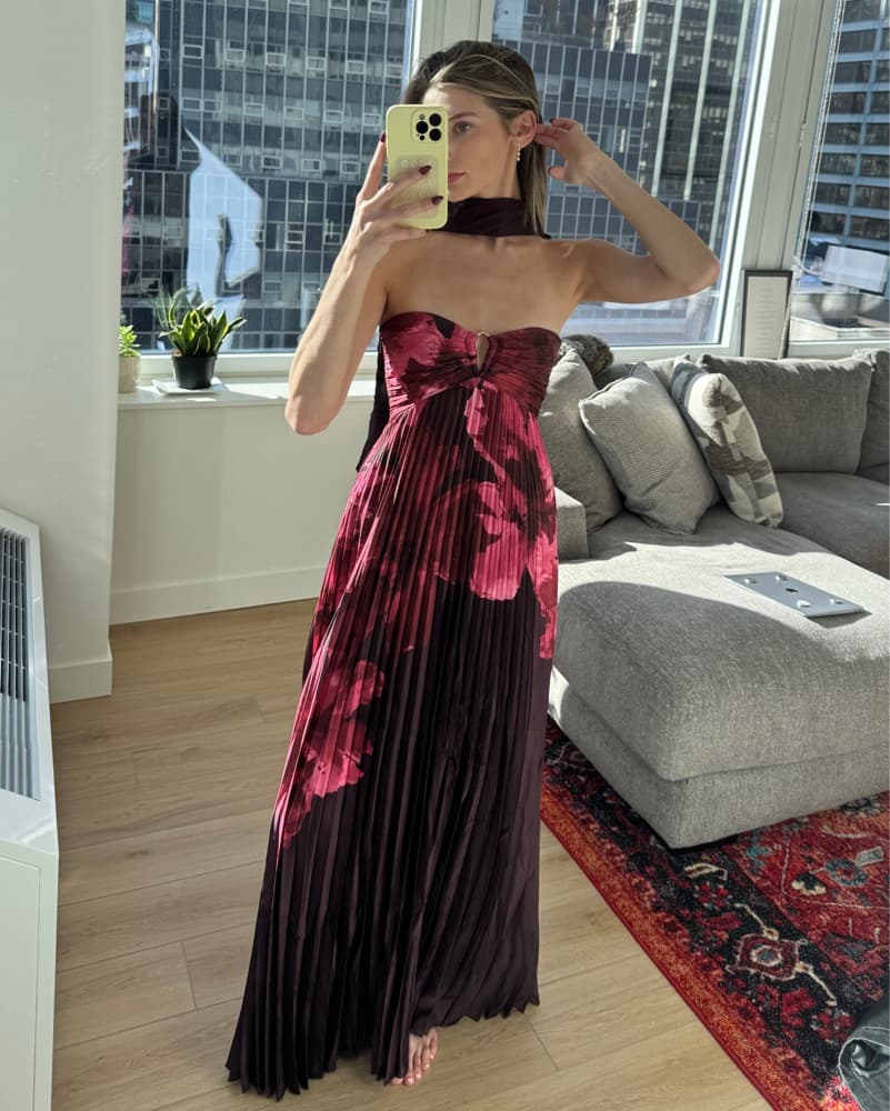 Giselle Strapless Scarf Babydoll Maxi Dress - Image 1