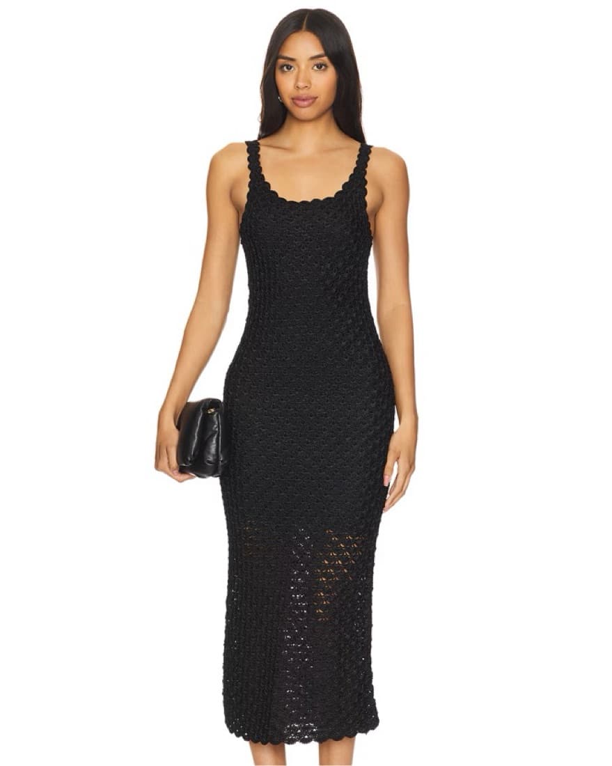 $695 Alice + Olivia Black Crochet Dress - Image 5