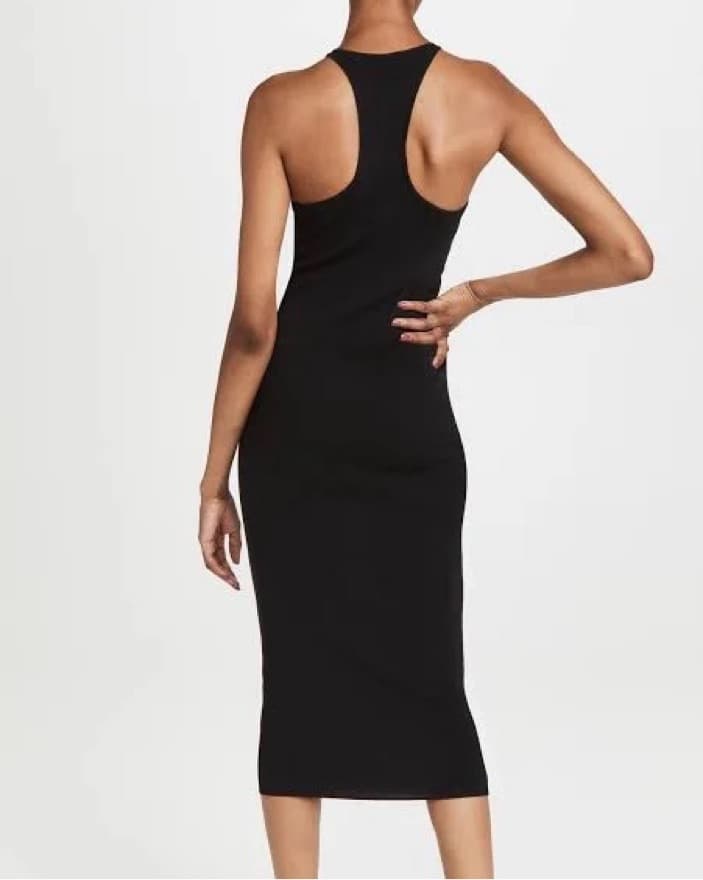 Sleek Black Midi Dress - Image 2