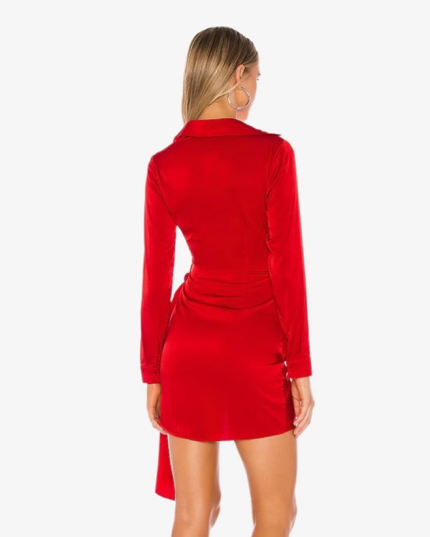 Revolve Red Sophie Draped Mini Dress - Image 3