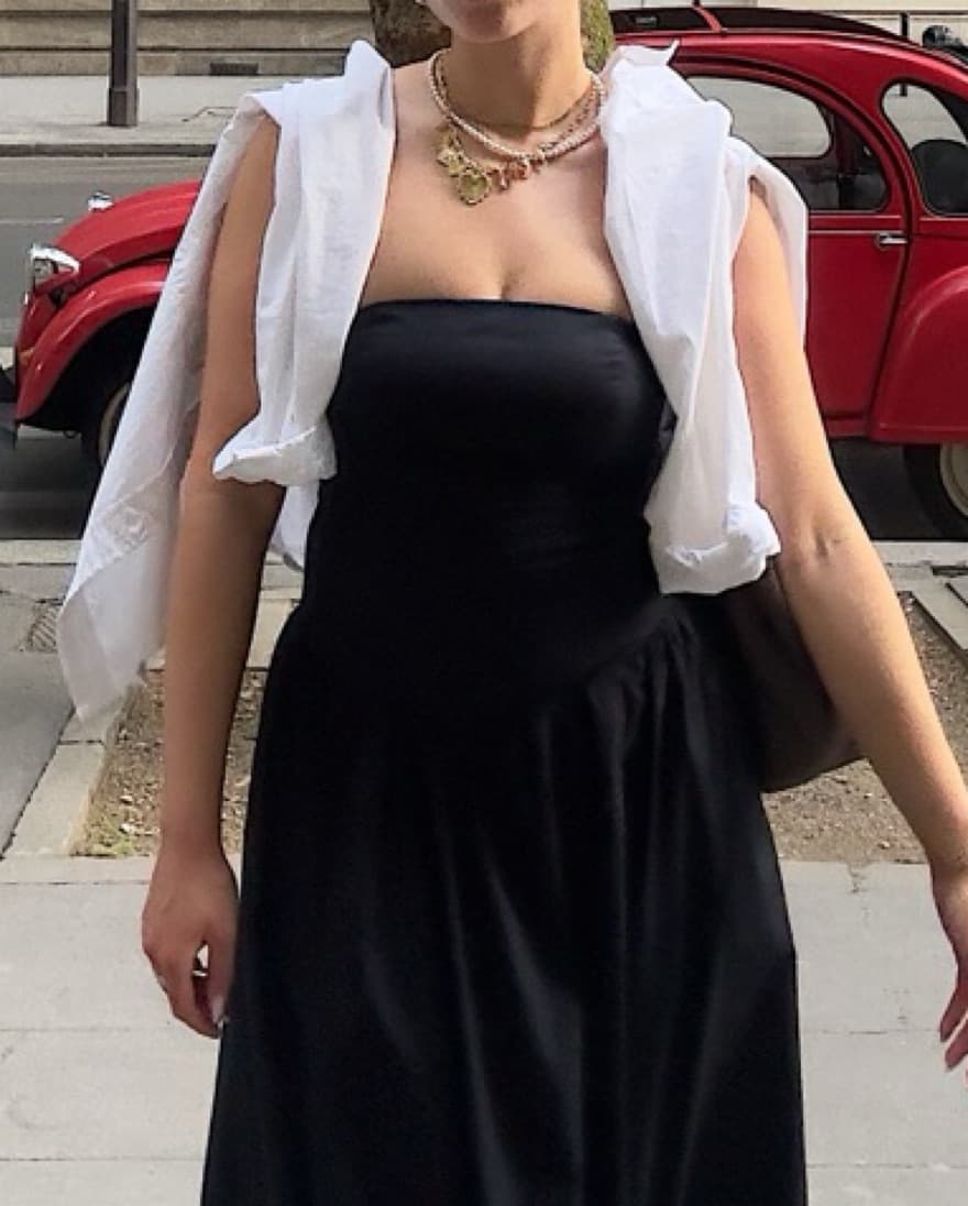 Black Drop Waist Maxi Dress - Image 2
