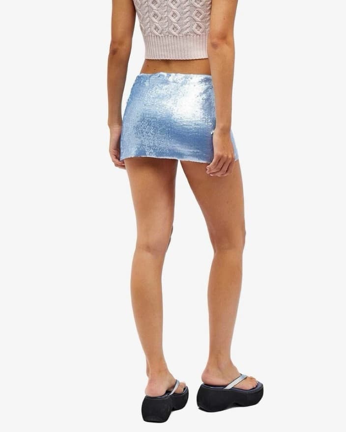 Guizio Sequin Blue Mini Skirt - Image 3