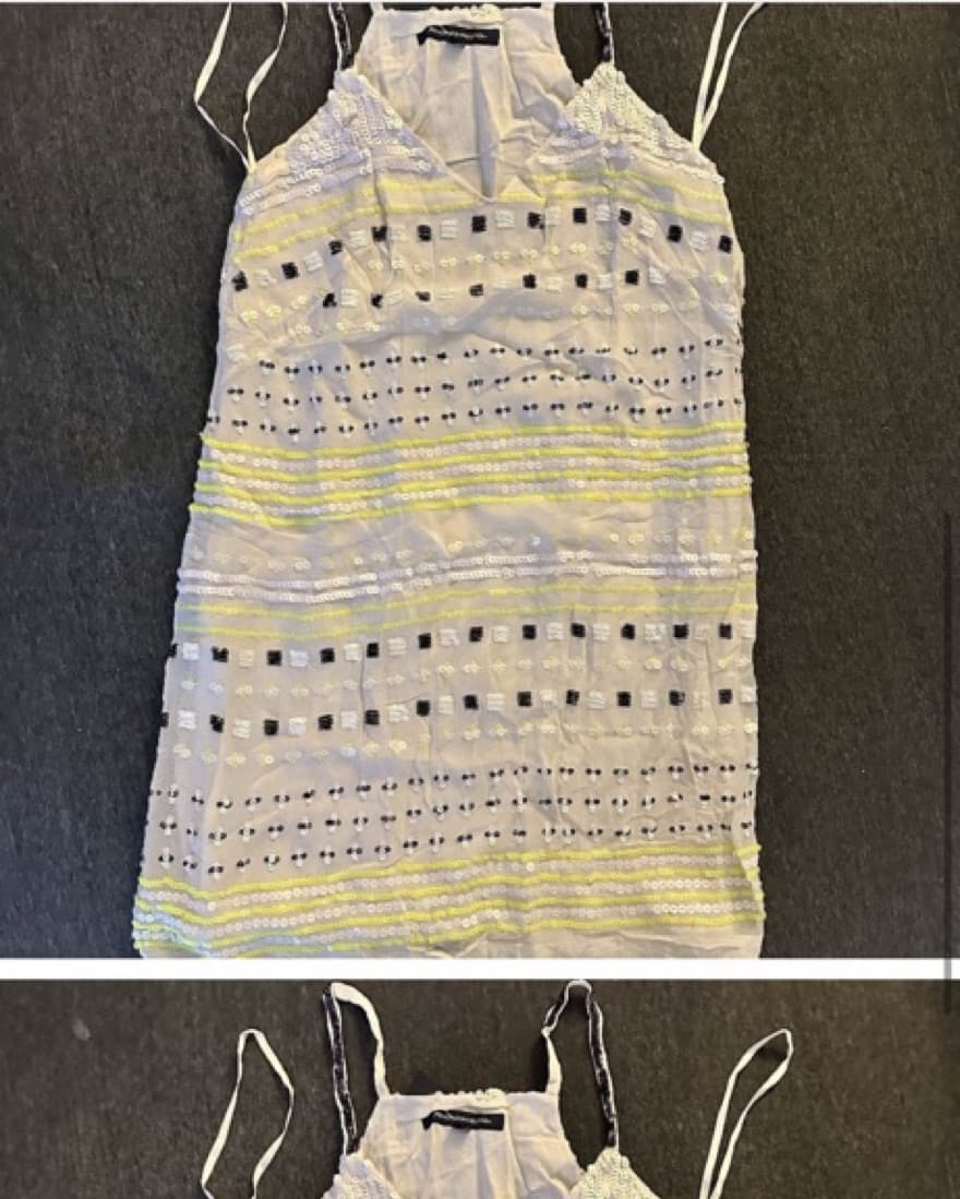 White Black Polka Neon Sheath Casual Dre - Image 2