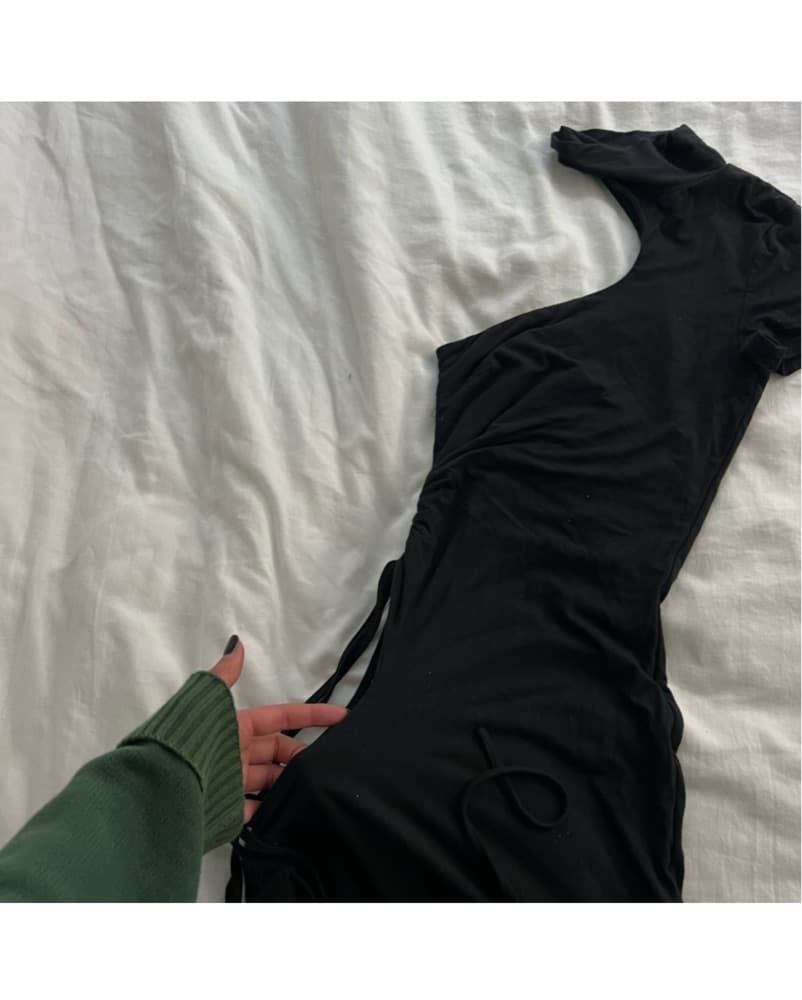I Am Gia Black Cut Out Dress - Image 3