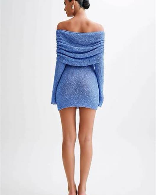 Marisol Off Shoulder Boucle Mini Dress - - Image 2