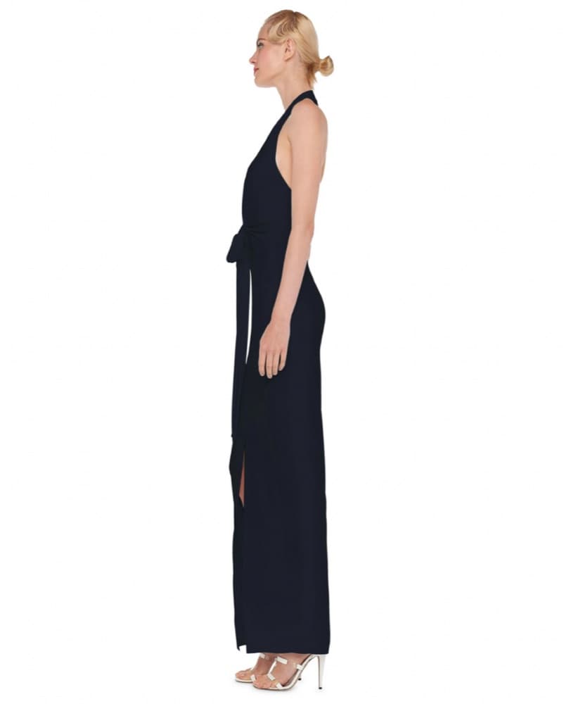 Norma Kamali Tie Front Halter Gown - Image 6