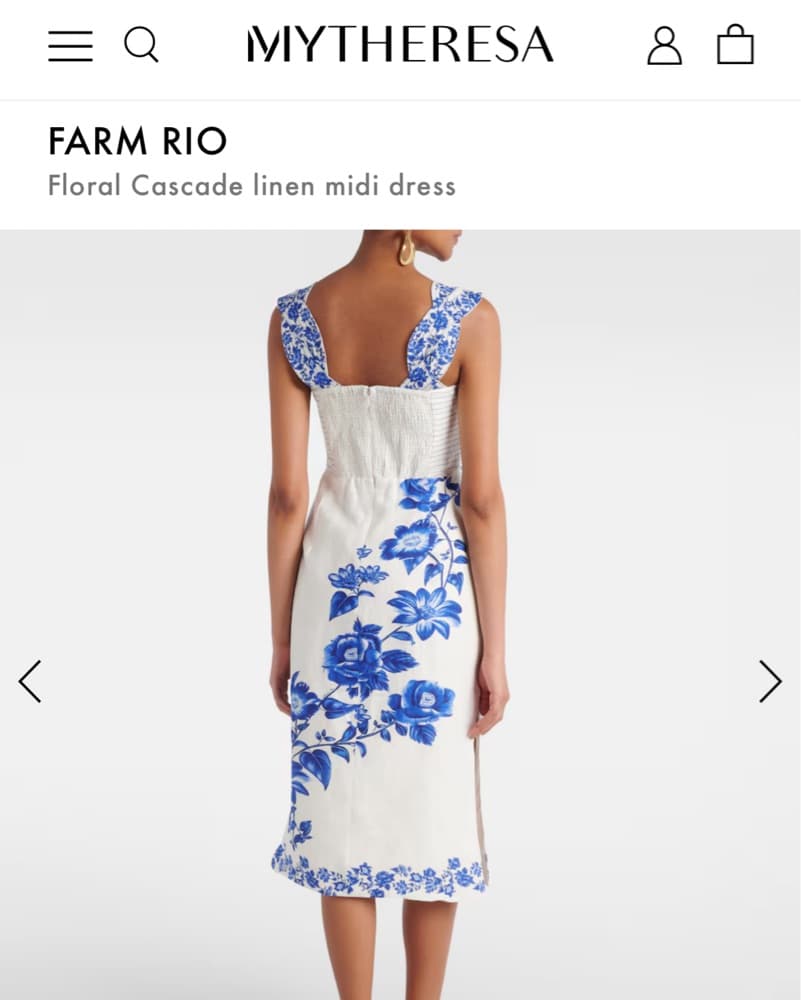 Farm Rio Blue And White Dress - Image 3