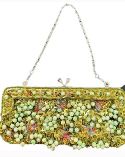 Vintage Beaded Kiss Lock Wristlet/Purse - Image 1