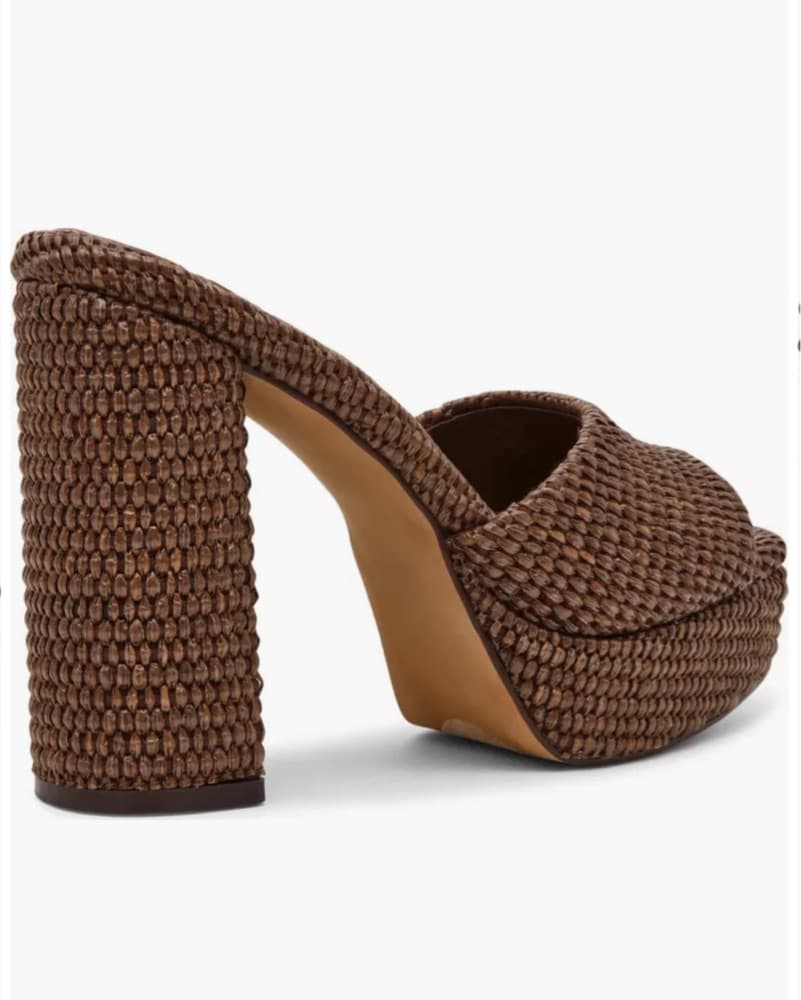Joel Platform Sandal- Brown Raffia  - Image 2