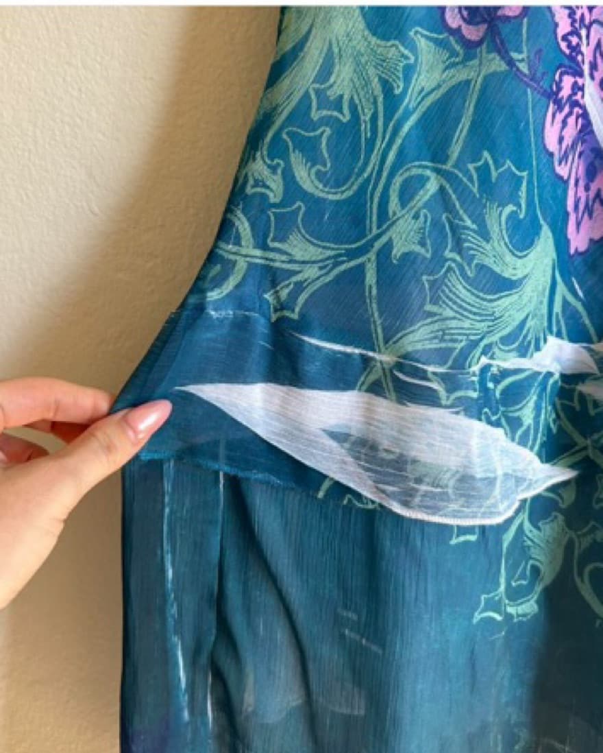 Blue Floral Slip Dress - Image 4