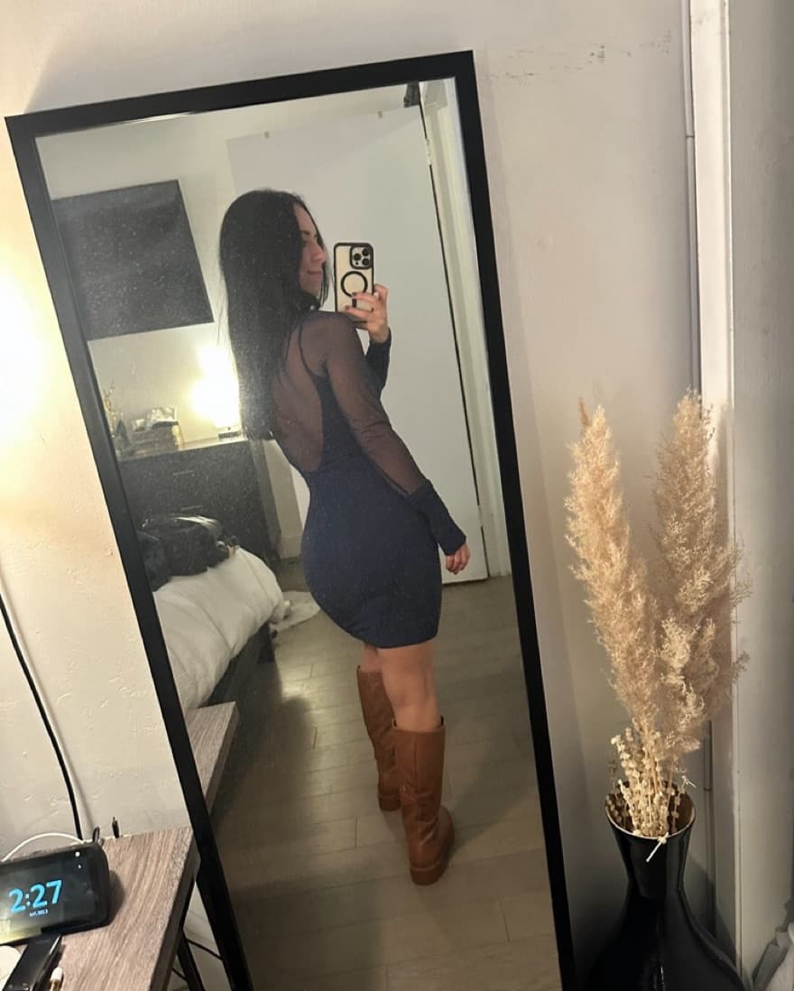 Free People Longsleeve Dress - Mesh Navy - Image 6