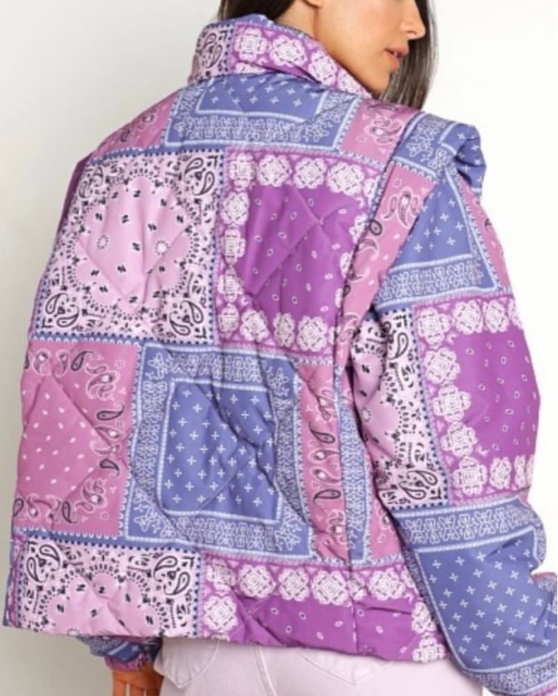 Pistola Purple Bandana Print Puffer - Image 5