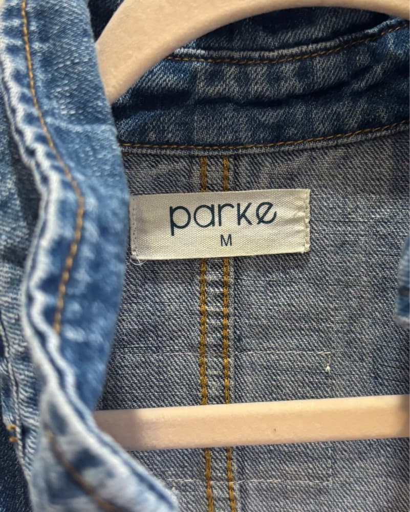 Parke Long Sleeve Denim Romper - Image 3